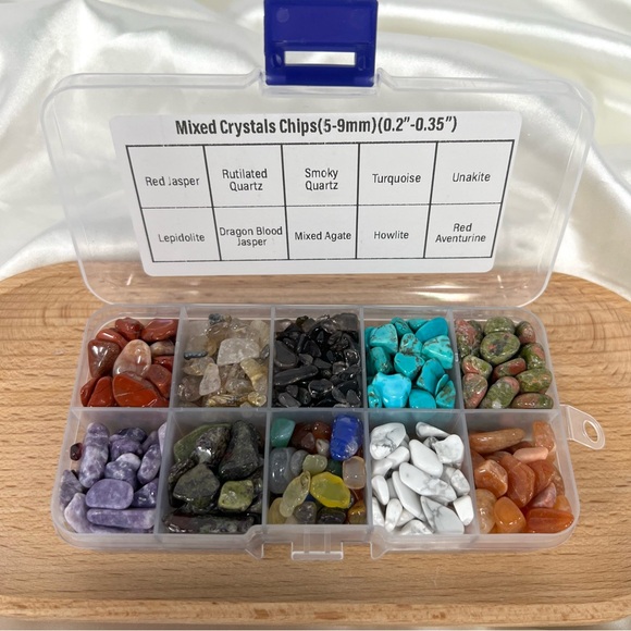 Handmade Jewelry - 10 Gemstones Loose Chips Assortment Gift Box Set A